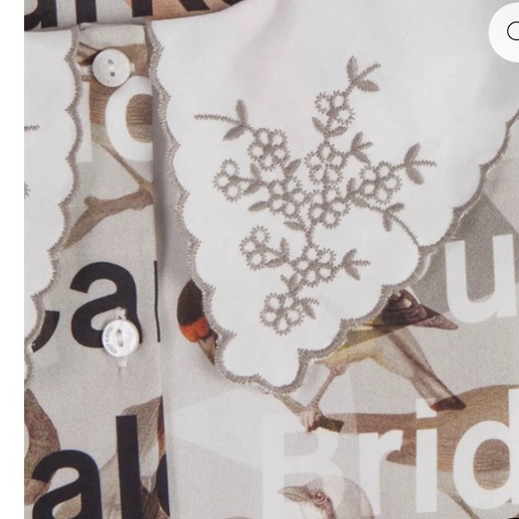 Kids Bird Print Blouse with Embroidered Collar by boutique brand Wolf and Rita - Picture 3 of 6